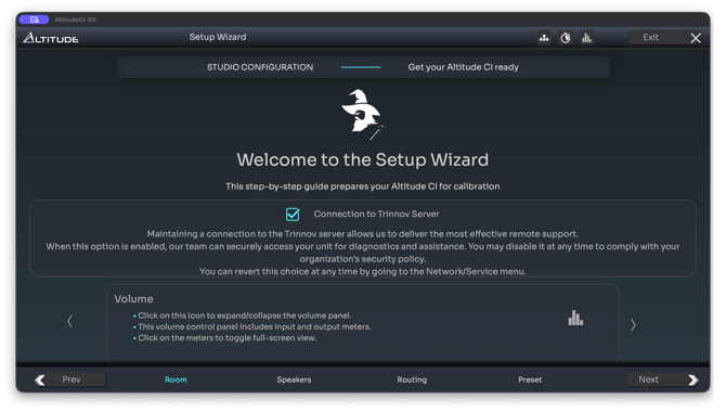 First Startup Wizard AltitudeCI